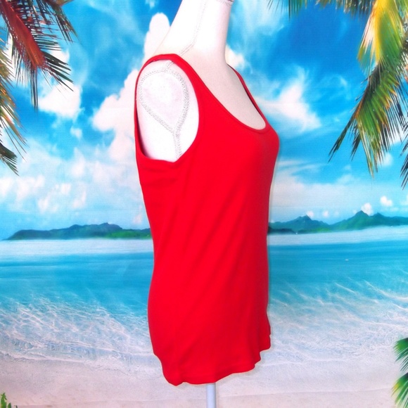 Faded Glory Red Ribbed Tank Top XL (16/18) - Picture 6 of 7